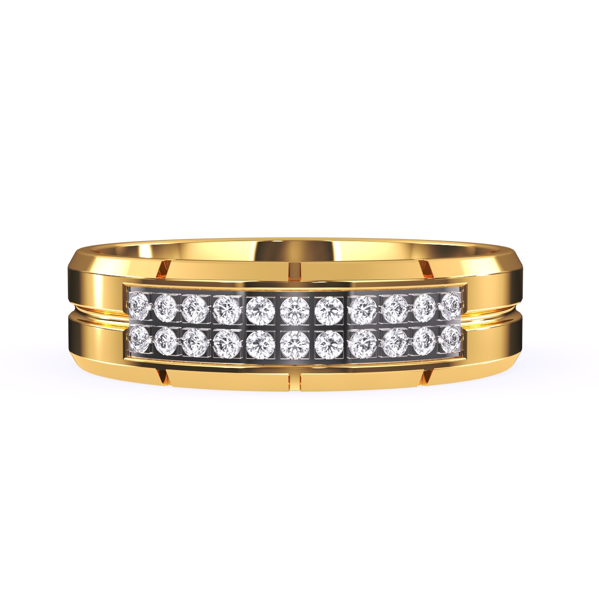 Round Diamond Two Row Diamond Ring For Her